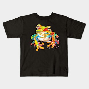 Frog Colorful Art Design for Animals Love Kids T-Shirt